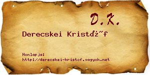 Derecskei Kristóf névjegykártya